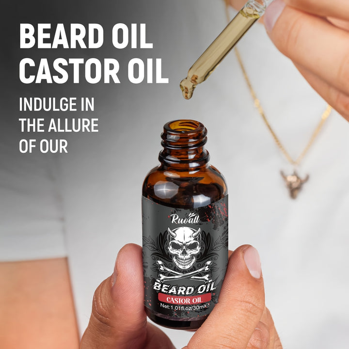 30ml Beard Essential Oil, Rich In Castor Oil, Smooth Beard, Drop Design, Convenient And Applicable, Vigorous Skin Care, Lasting Moisture