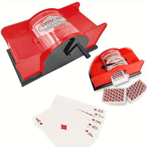 Easy-to-Use Manual Card Shuffler - Perfect for Poker Nights & Holiday Gatherings, Durable High-Index Plastic