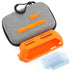 HCJYC 5 in 1 Protective Accessories Soft Silicone Case & EVA Carrying Case & 3 Pack of Screen Protect & SD Card Dust Plug & GPIO Dust Plug for Flipper Zero - Blue Set (Orange)