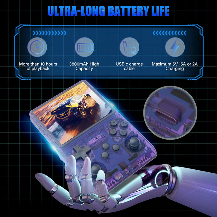 R40S Console de Jeu Portable, 30 000 Jeux rétro en 1 Console de Jeu avec système Linux Open Source, Carte TF 256 Go, écran IPS de 3.5" et Batterie 3 800 mAh (Pourpre)