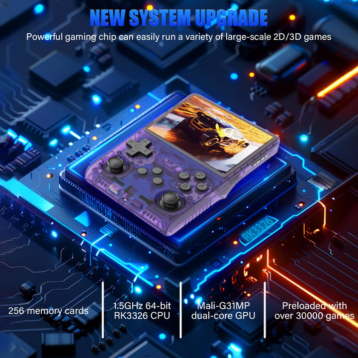 R40S Console de Jeu Portable, 30 000 Jeux rétro en 1 Console de Jeu avec système Linux Open Source, Carte TF 256 Go, écran IPS de 3.5" et Batterie 3 800 mAh (Pourpre)
