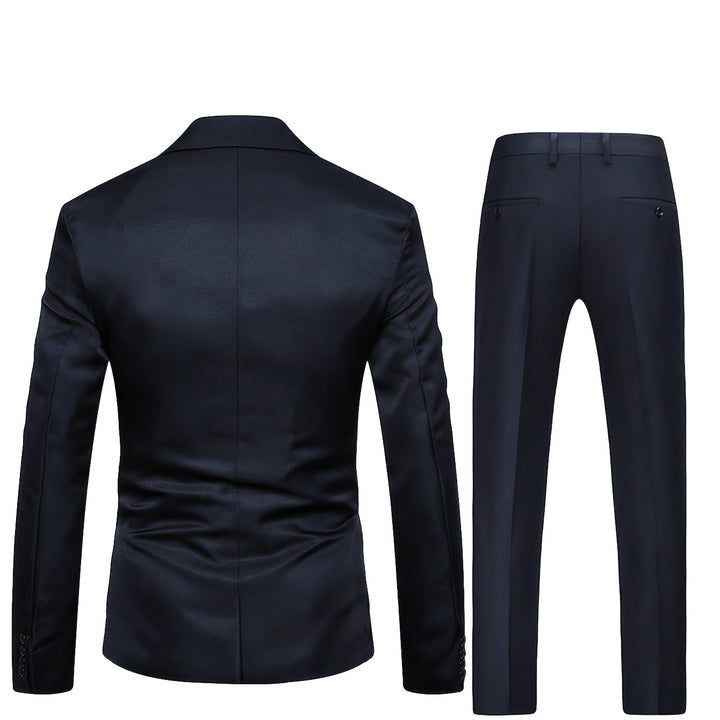 2-pack Set Of Men's Solid Color Business Outfits, Notch Lapel Collar Buttoned Blazer And Pants, Classic And Chic Set For Business, Banquet Wear And Formal Occasions