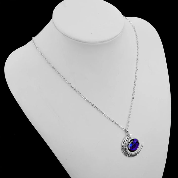 Luminous 12 Constellations Zodiac Signs Necklaces Crescent Moon Pendant Chains Necklace for Women and Men Birthday Jewelry Gifts