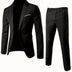 2-pack Set Of Men's Solid Color Business Outfits, Notch Lapel Collar Buttoned Blazer And Pants, Classic And Chic Set For Business, Banquet Wear And Formal Occasions